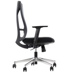 Otočná židle PREMIUM HAGER černo-šedá chromová podnož