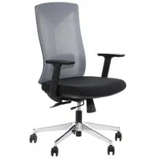 Otočná židle PREMIUM HAGER černo-šedá chromová podnož