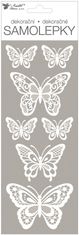 Anděl Přerov Samolepky bílé s glitry 11 x 30 cm, motýli