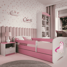 Kocot kids Dětská postel Babydreams jednorožec růžová, varianta 70x140, bez šuplíků, bez matrace