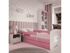 Kocot kids Dětská postel Babydreams kůň růžová, varianta 80x160, se šuplíky, s matrací