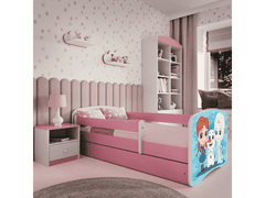Kocot kids Dětská postel Babydreams Ledové království růžová, varianta 70x140, se šuplíky, bez matrace