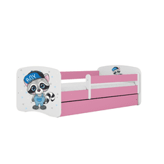 Kocot kids Dětská postel Babydreams mýval růžová, varianta 80x160, bez šuplíků, s matrací