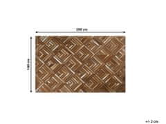 Beliani Hnedý kožený koberec 140 x 200 cm TEKIR