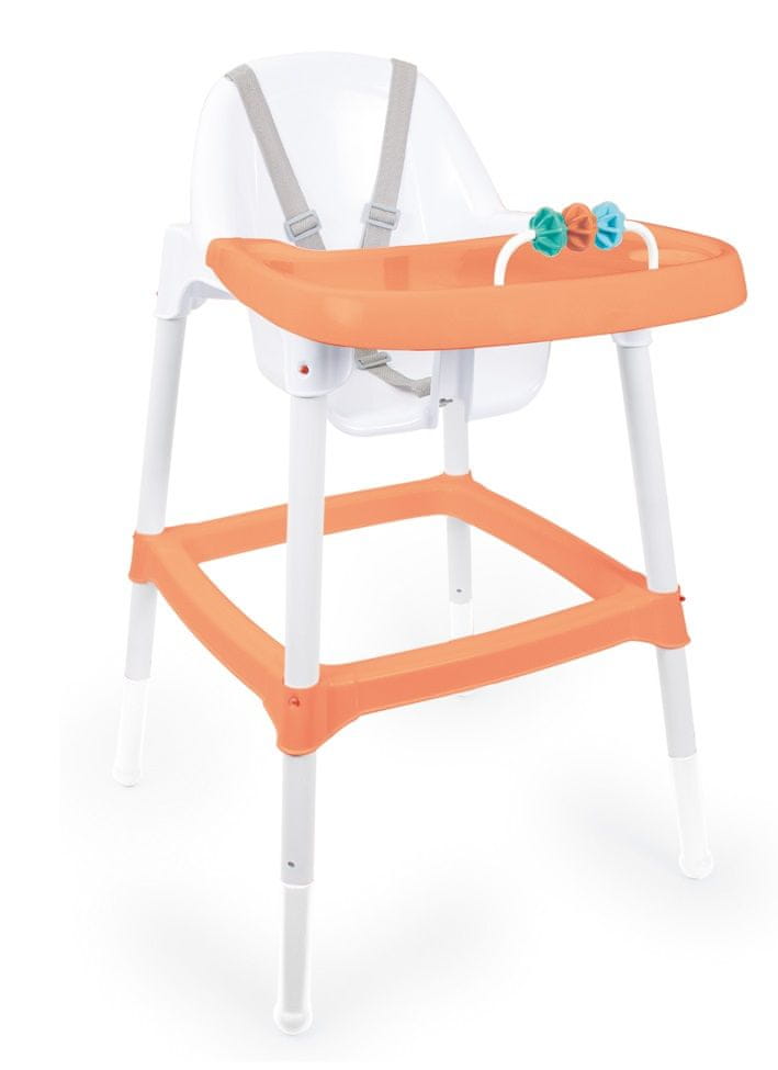 DOLU Dětská jídelní židlička s chrastítkem oranžová