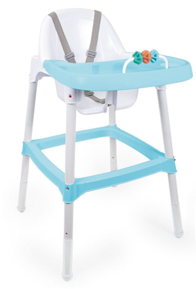 DOLU Dětská jídelní židlička s chrastítkem modrá