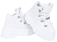 sarcia.eu Bílé šněrovací kotníkové boty z ekokůže od VICES 41 EU