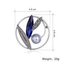 eCa BZ86 Elegantní brož s krystaly - oval navy