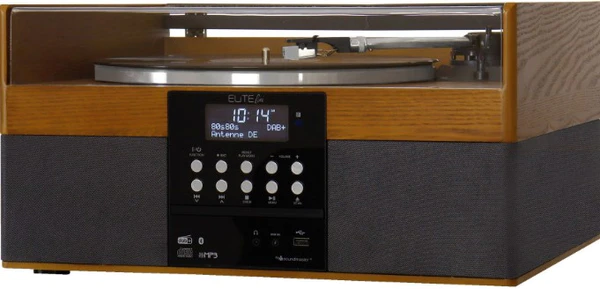 moderní mikrosystém PL910 displej gramofon rádio bluetooth technologie cd mechanika funkce kódování retro design