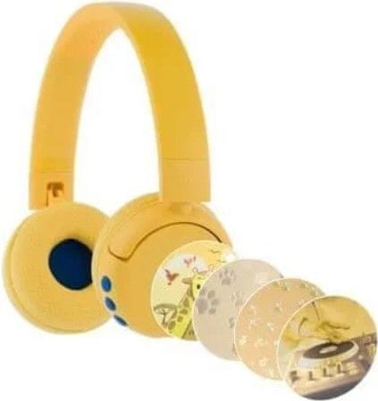 Levně BuddyPhones POP Fun Dětská Bluetooth sluchátka s mikrofonem, žlutá