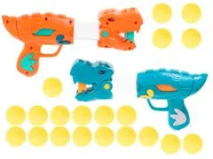 Aga Dětská hra Střelba na terč + 2 zbraně + 20 míčků Dinosaurus