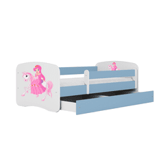 Kocot kids Dětská postel Babydreams princezna a poník modrá, varianta 80x180, bez šuplíků, s matrací