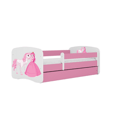 Kocot kids Dětská postel Babydreams princezna a poník růžová, varianta 80x160, se šuplíky, bez matrace
