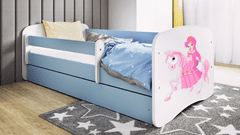 Kocot kids Dětská postel Babydreams princezna na koni modrá, varianta 80x180, bez šuplíků, s matrací
