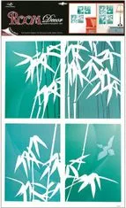 Anděl Přerov Samolepky na zeď bambus, zelenomodré 4 obdélníky, 60x42cm