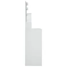 shumee Toaletní stolek s LED bílý 86,5 x 35 x 136 cm
