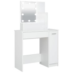 Vidaxl Toaletní stolek s LED bílý 86,5 x 35 x 136 cm