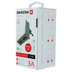 SWISSTEN Swissten Síťový Adaptér Smart Ic 2X Usb 3A Power + Datový Kabel Usb / Micro Usb 1,2 M Bílý 8595217463264