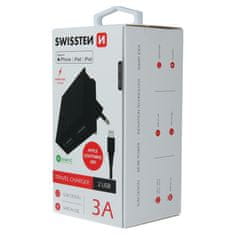 SWISSTEN Swissten Síťový Adaptér Smart Ic 2X Usb 3A Power + Datový Kabel Usb / Lightning Mfi 1,2 M Černý 8595217463301