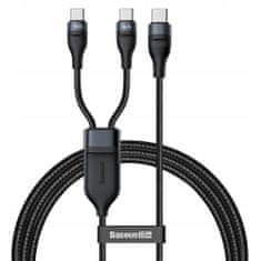 Kabel BASEUS 2 v 1 USB-C Type-C QC PD 4.0 100W 5A, CA1T2-C01 černá