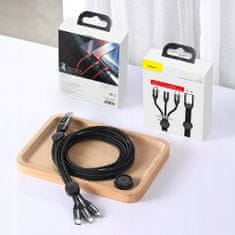 Kabel 3 v 1 USB-C + Micro USB + Lightning 3,5A 1m, CAMLT-FX01 černá