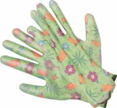 TOYA Zahradní rukavice Flo Flowers - zelené, velikost 8"