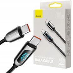 BASEUS USB-C kabel 5A PD 100W 1m měření proudu