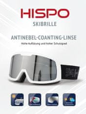 HISPO Lyžařské snowboardové brýle HISPO Unisex, 100% ochrana před UV (UV400), ochrana před zamlžováním, větruodolné, dvojité sklo, termoplastický polyuretanový rám (TPU), nastavitelný pásek, šedá