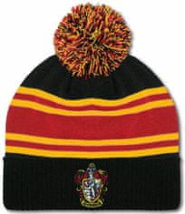 CurePink Zimní čepice s bambulí Harry Potter: Nebelvír (univerzální)