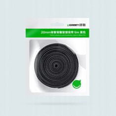 Páska na suchý zip, UGREEN organizér kabelů pro řezání 1m, 70110 černá