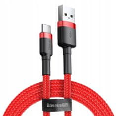 BASEUS Kabel Cafule USB-C Quick Charge 3.0 3A 0,5m, CATKLF-A09 červená
