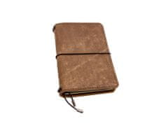 Finebook Prémiový kožený zápisník PUEBLO ve stylu Midori tmavě hnědý formát Moleskine S