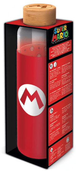 Epee Skleněná láhev s návlekem - Super Mario 585 ml