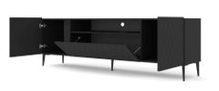 Homlando TV stolek DIUNA 2D1K 193 cm černá mat s černými nožičkami