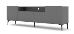 Homlando TV stolek DIUNA 2D1K 193 cm grafitový mat s černými nožičkami