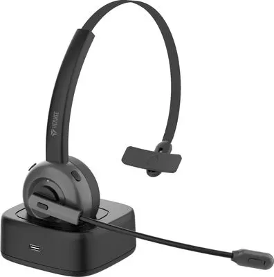 moderní sluchátka do kanceláře mono provedení yenkee yhp 50bt Bluetooth technologie nabíjecí baterie usb-c nabíjecí základna mikrofon otočný
