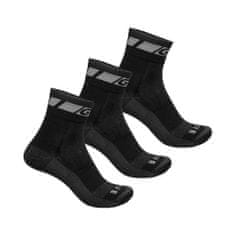 GRIP GRAB Ponožky 3PACK Merino Regular Cut černá L