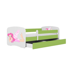 Kocot kids Dětská postel Babydreams víla s křídly zelená, varianta 70x140, bez šuplíků, s matrací