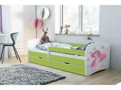 Kocot kids Dětská postel Babydreams víla s motýlky zelená, varianta 80x160, bez šuplíků, bez matrace
