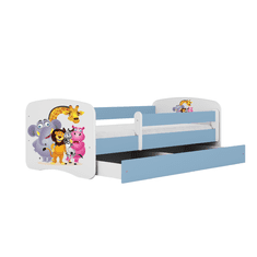 Kocot kids Dětská postel Babydreams ZOO modrá, varianta 70x140, se šuplíky, s matrací