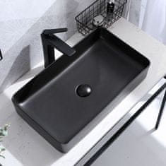BPS-koupelny Keramické umyvadlo na desku REA DENIS 61,5x35x11 cm černé mat