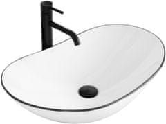 BPS-koupelny Keramické umyvadlo na desku REA ROYAL WHITE bílé/černé