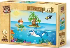 Art puzzle Dřevěné puzzle Kuře na dovolené 50 dílků