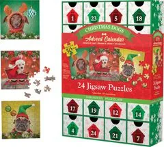 EuroGraphics Puzzle Adventní kalendář: Vánoční pejsci 24x50 dílků