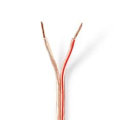 Nedis reproduktorový kabel 2 x 2.50 mm měděný, transparentní, 100 m cívka (CABR2500TR1000)