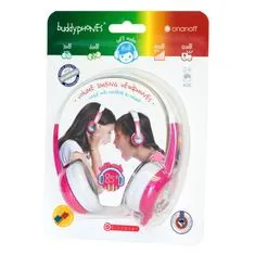 BuddyPhones Discover - dětská drátová sluchátka, růžová