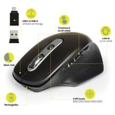 Port Designs PORT CONNECT Office executive rechargeable bluetooth combo, bezdrátová nabíjecí myš, černá