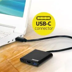 Port Designs PORT CONNECT USB-C HUB, HDMI 1X 4K + USB-A + USB-C, černý