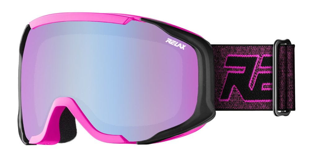 Levně Relax lyžařské brýle - De-vil, růžová, modrý zorník