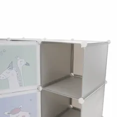 KONDELA Dětská modulární skříň, šedá / dětský vzor, HAKON